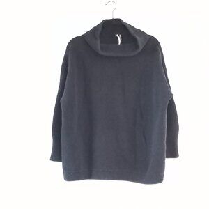 FREE PEOPLE ottoman tunic black mockneck sweater oversized slouchy